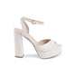 Platform Ankle-Strap Sandals - High-Heeled Leather Shoes - 39 EU