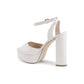 Platform Ankle-Strap Sandals - High-Heeled Leather Shoes - 39 EU