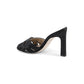 Satin  Cross-Strap Stiletto Mules - 37 EU