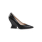 Wave-Shaped Heel Pointed-Toe Pumps - 37 EU