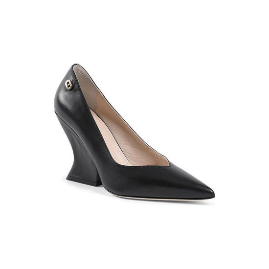 Wave-Shaped Heel Pointed-Toe Pumps - 37 EU