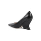 Wave-Shaped Heel Pointed-Toe Pumps - 37 EU