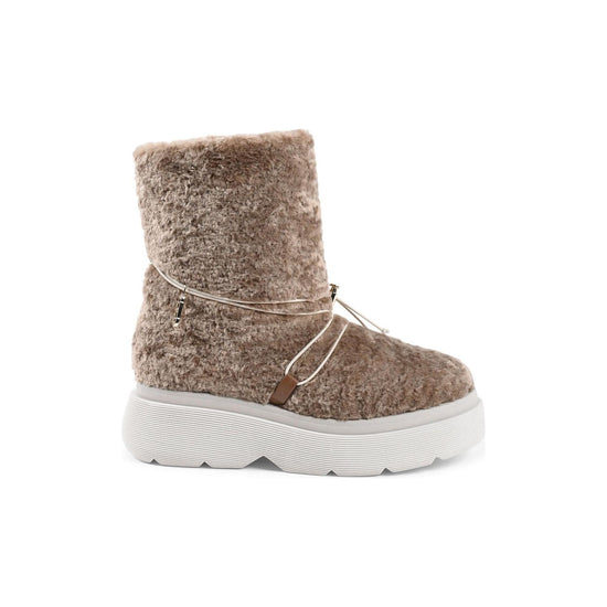 Faux Shearling Short Platform Boot - 37 EU