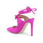 Satin Bow Mule with Stiletto Heel - 37 EU