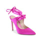 Satin Bow Mule with Stiletto Heel - 38 EU