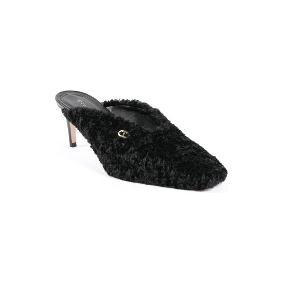 Teddy Fabric Mules with a 5cm Heel - 37 EU