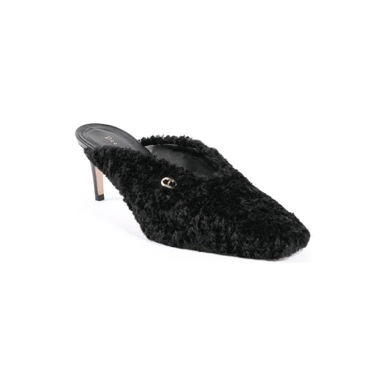 Teddy Fabric Mules with a 5cm Heel - 38 EU