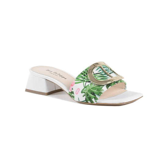 Printed Canvas Flat Mule - 37 EU