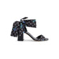 Silk Printed Heeled Sandal - 39 EU