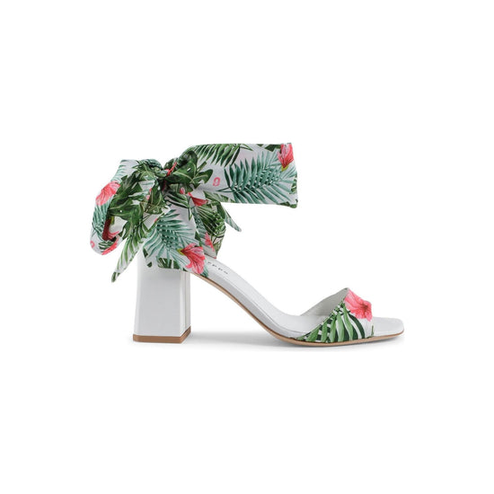 Silk Printed Heeled Sandal - 39 EU