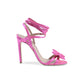 Satin High-Heeled Ankle Tie Sandal - 36 EU