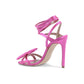 Satin High-Heeled Ankle Tie Sandal - 36 EU