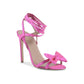 Satin High-Heeled Ankle Tie Sandal - 38 EU