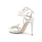 Satin High Heel Sandal with Ankle Laces - 36 EU