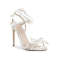 Satin High Heel Sandal with Ankle Laces - 40 EU