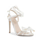 Satin High Heel Sandal with Ankle Laces - 41 EU