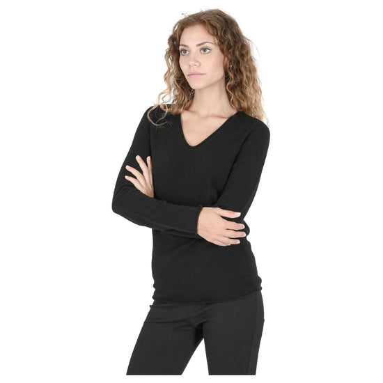 Premium Italian Cashmere V-Neck Sweater - 42 EU