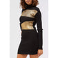 Knitted Dress with Laminated Effect and Polo Neck 42 IT Women