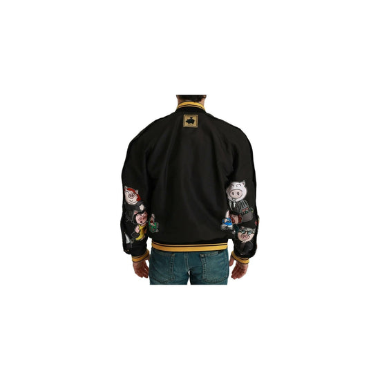 Dolce & Gabbana Bomber Jacket with Multicolor Motive 48 IT Men