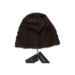 Gorgeous Dolce & Gabbana Brown Weasel Fur Beanie with Gray Cashmere Lining 57 cm Women