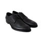 Handcrafted Black Leather Derby Dress Formal Shoes 39.5 EU Men