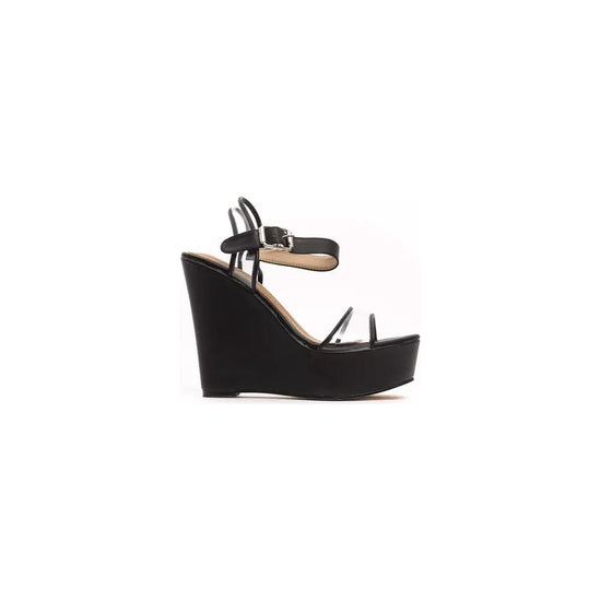 Wedge Sandal with Ankle Strap and Transparent Band 40 EU Women