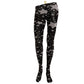 Nylon Micro Mesh Tights with All-Over Stars Print M Women