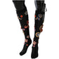 Dolce & Gabbana Black Sequined Crystal Stockings S Women