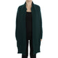 Green Cashmere Long Cardigan Sweater with Logo Details 44 IT Women