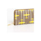 Striped All-over Print Leather Wallet with Airplane Theme One Size Women