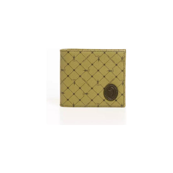 Monogram Wallet with Grain Effect Texture and 70s Print One Size Men