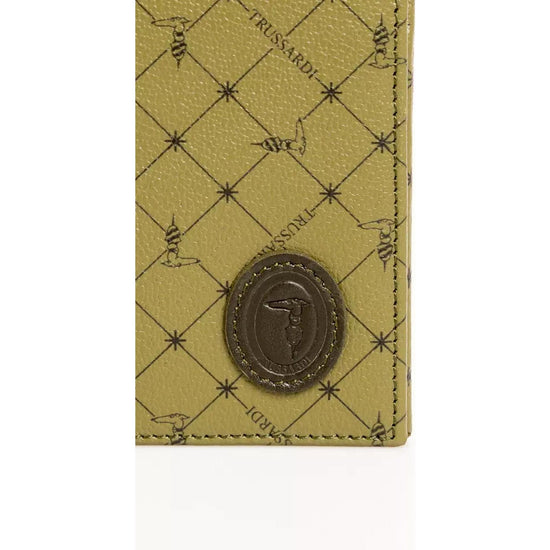 Monogram Wallet with Grain Effect Texture and 70s Print One Size Men