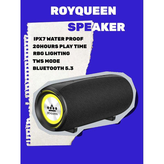 ROYQUEEN Bluetooth Speaker,30W Loud Stereo Sound Portable, Deep Bass, IP67 Waterproof and Dustproof, Wireless Dual Pairing, Built-in Mic