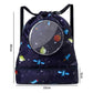 Blue Waterproof Drawstring Beach Bag L Size For Kids Wet & Dry Separation Shoulder Strap - Grey L