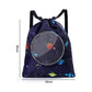 Blue Waterproof Drawstring Beach Bag L Size For Kids Wet & Dry Separation Shoulder Strap - Grey L