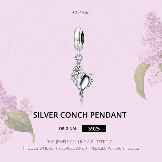 925 Sterling Silver Conch Pendant For Diy Bracelets & Necklaces