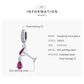 925 Sterling Silver Shimmering Wine Glass Pendant For Diy Bracelets & Necklaces