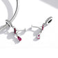 925 Sterling Silver Shimmering Wine Glass Pendant For Diy Bracelets & Necklaces