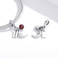 925 Sterling Silver January Birthstone Moon Pendant For Diy Bracelets & Necklaces
