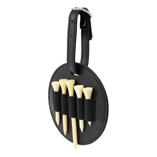Double-Sided Leather Golf Spike Insert Bag - Outdoor Waist Hanging Storage - Double-Sided Black
