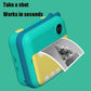 Instant Camera For Kids With Dual-Lens Mini Print Green Dinosaur Design