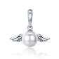 925 Sterling Silver Angel Wing Pendant With Shell Bead Charm For Diy Bracelets Style - Pendent