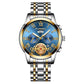 Gold Blue Multi-Function Men Quartz Watch