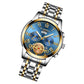 Gold Blue Multi-Function Men Quartz Watch