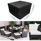 Outdoor Furniture Set Cover - Anti-Uv Waterproof Dust-Proof 210D Oxford Cloth Folding 126X126X74Cm Black