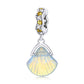 925 Sterling Silver Iridescent Shell Pendant For Diy Bracelet Or Necklace