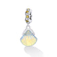 925 Sterling Silver Iridescent Shell Pendant For Diy Bracelet Or Necklace