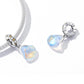 925 Sterling Silver Iridescent Shell Pendant For Diy Bracelet Or Necklace