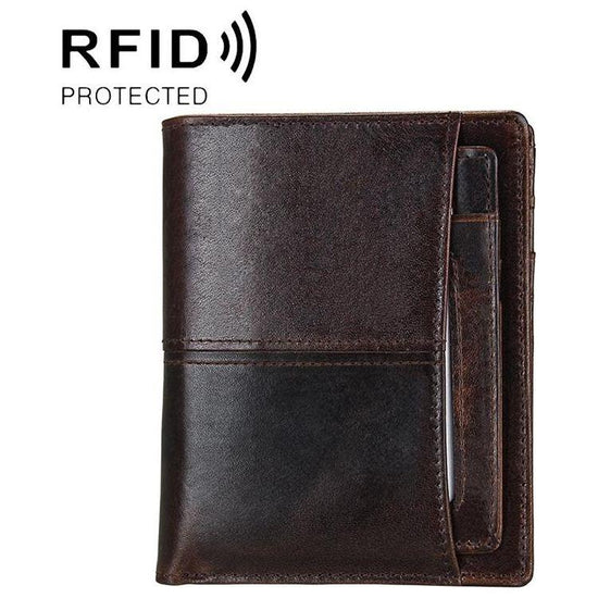 Detachable Card Holder Leather Wallet For Men - Antimagnetic Rfid