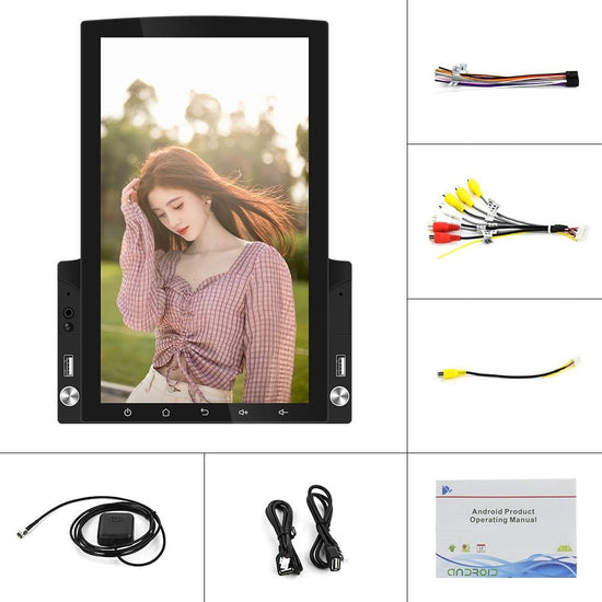9.7 Inch Vertical Screen Android Car Mp5 Player With Hd 2.5D Glass Standard + 4 Lights Camera